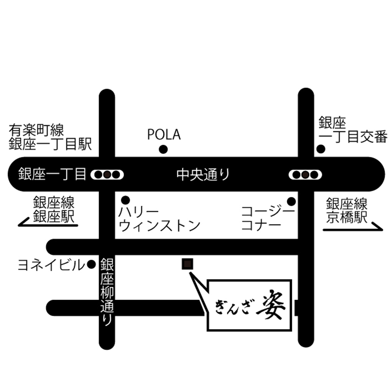 ぎんざ姿の地図